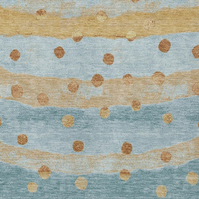 5' X 8' Teal Blue And Graphite Striped Washable Indoor Outdoor Area Rug Homeroots Outdoor