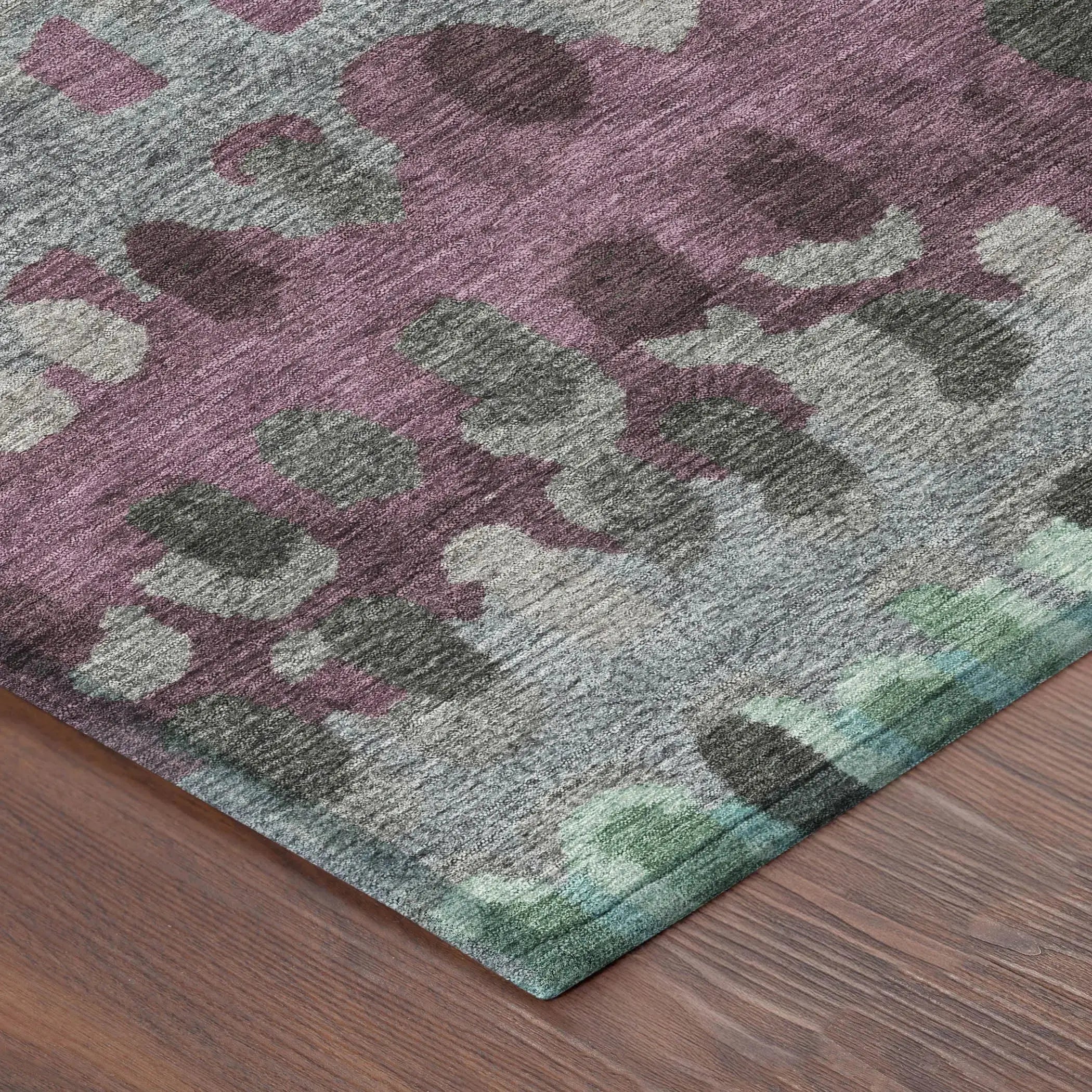 5' X 8' Teal Blue And Gray Geometric Washable Indoor Outdoor Area Rug Homeroots Outdoor
