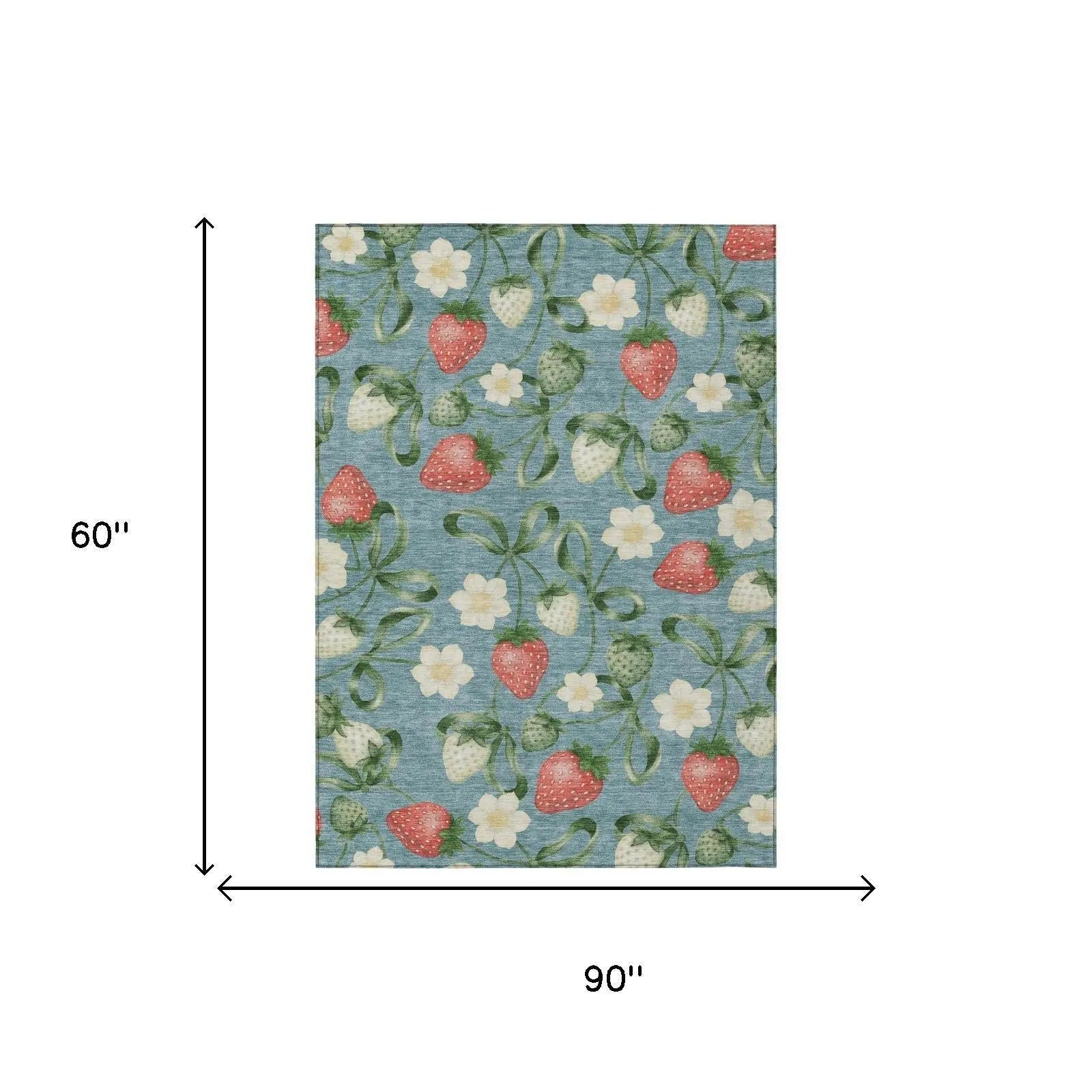 5' X 8' Teal Blue And Green Floral Washable Indoor Outdoor Area Rug Homeroots Outdoor