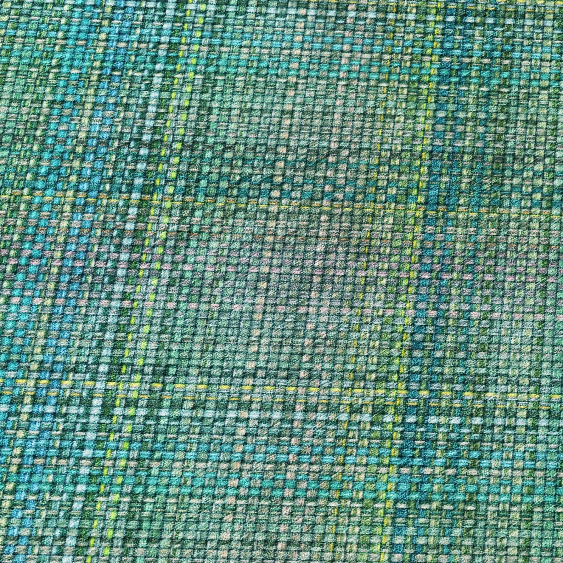 5' X 8' Teal Blue And Green Plaid Washable Indoor Outdoor Area Rug Homeroots Outdoor