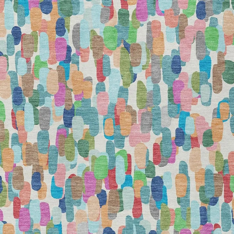 5' X 8' Teal Blue And Navy Blue Abstract Washable Indoor Outdoor Area Rug Homeroots Outdoor