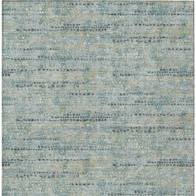 5' X 8' Teal Blue And Pewter Abstract Washable Indoor Outdoor Area Rug Homeroots Outdoor