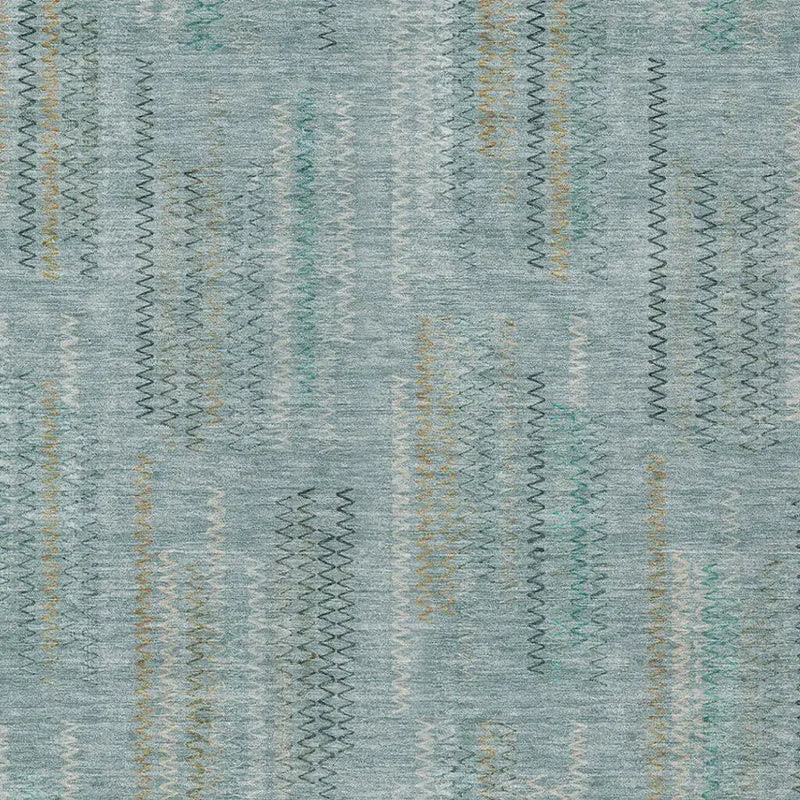 5' X 8' Teal Blue And Silver Abstract Washable Indoor Outdoor Area Rug Homeroots Outdoor