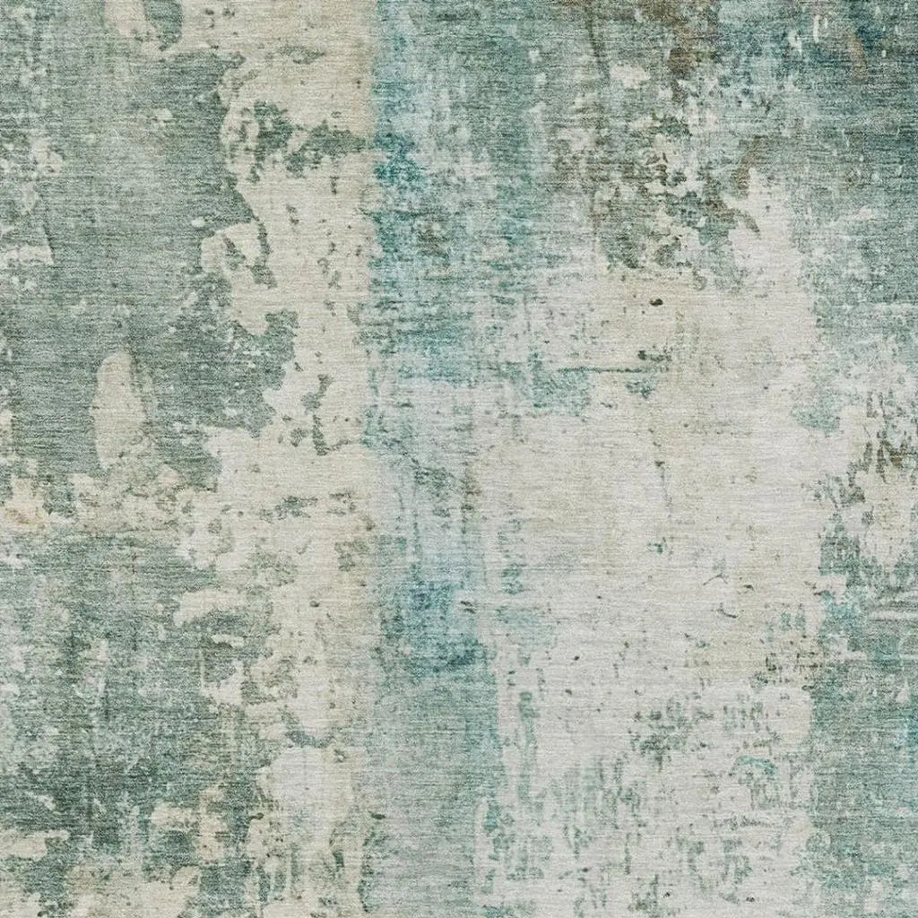 5' X 8' Teal Blue And Silver Abstract Washable Indoor Outdoor Area Rug Homeroots Outdoor