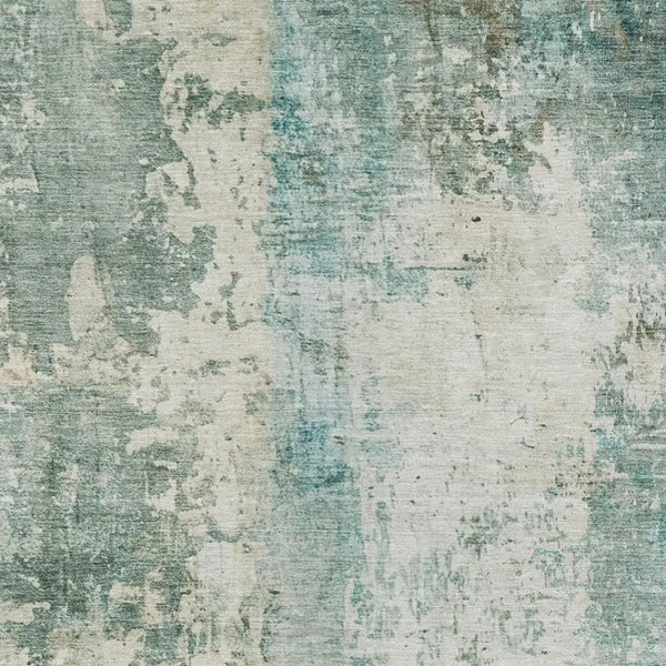 5' X 8' Teal Blue And Silver Abstract Washable Indoor Outdoor Area Rug Homeroots Outdoor