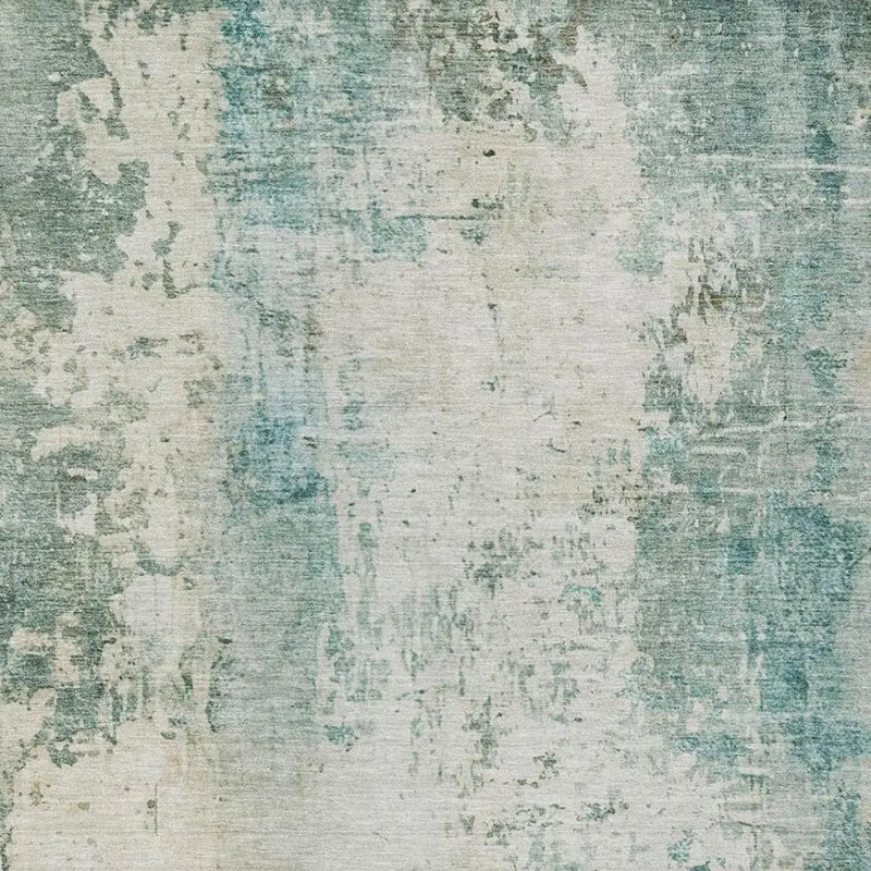5' X 8' Teal Blue And Silver Abstract Washable Indoor Outdoor Area Rug Homeroots Outdoor