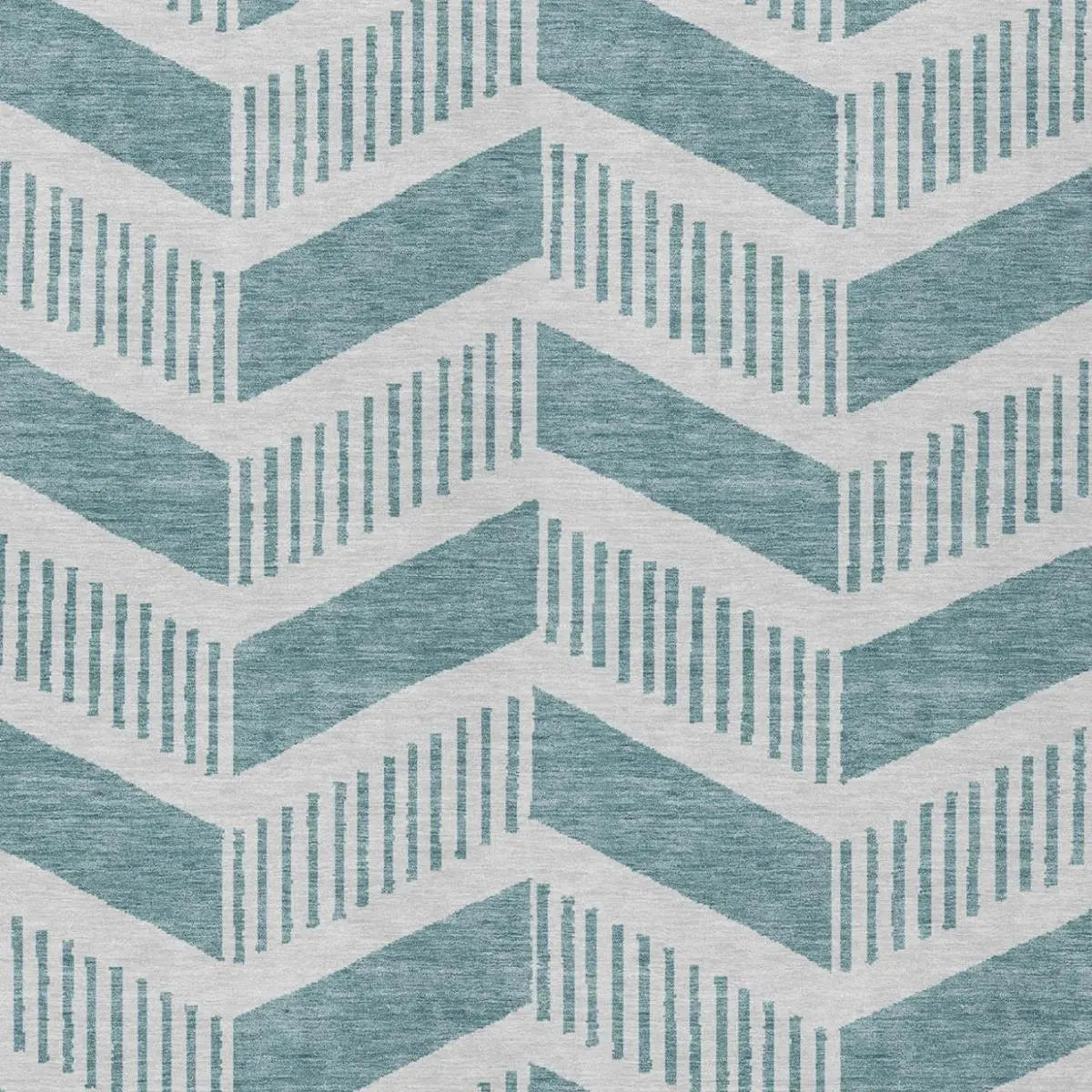 5' X 8' Teal Blue And Silver Geometric Washable Indoor Outdoor Area Rug Homeroots Outdoor