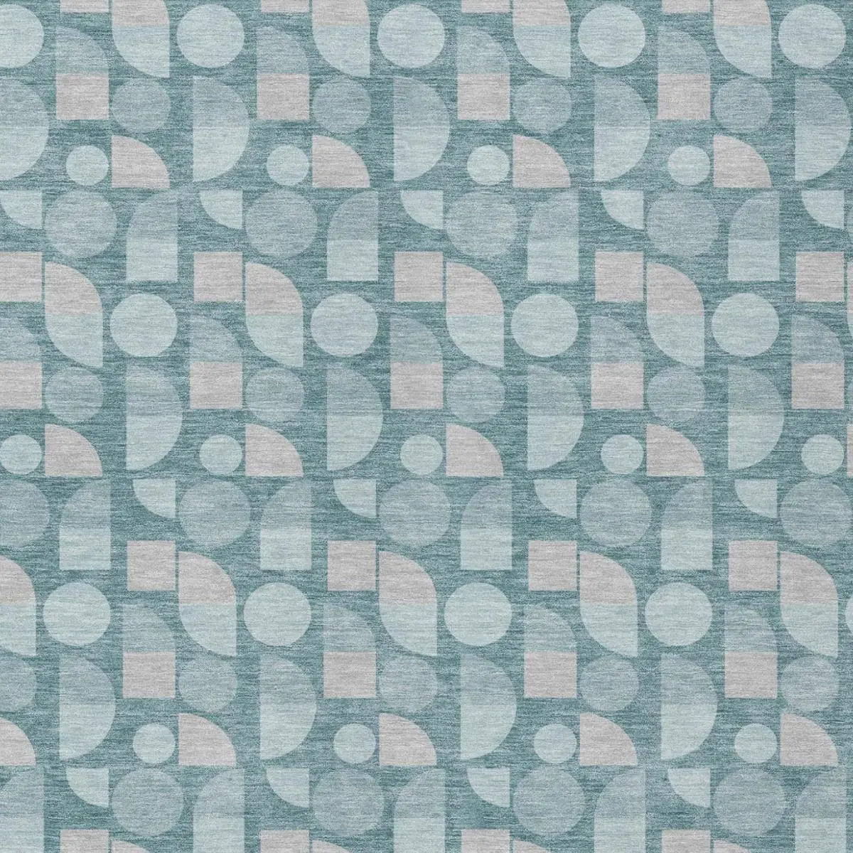 5' X 8' Teal Blue And Silver Geometric Washable Indoor Outdoor Area Rug Homeroots Outdoor