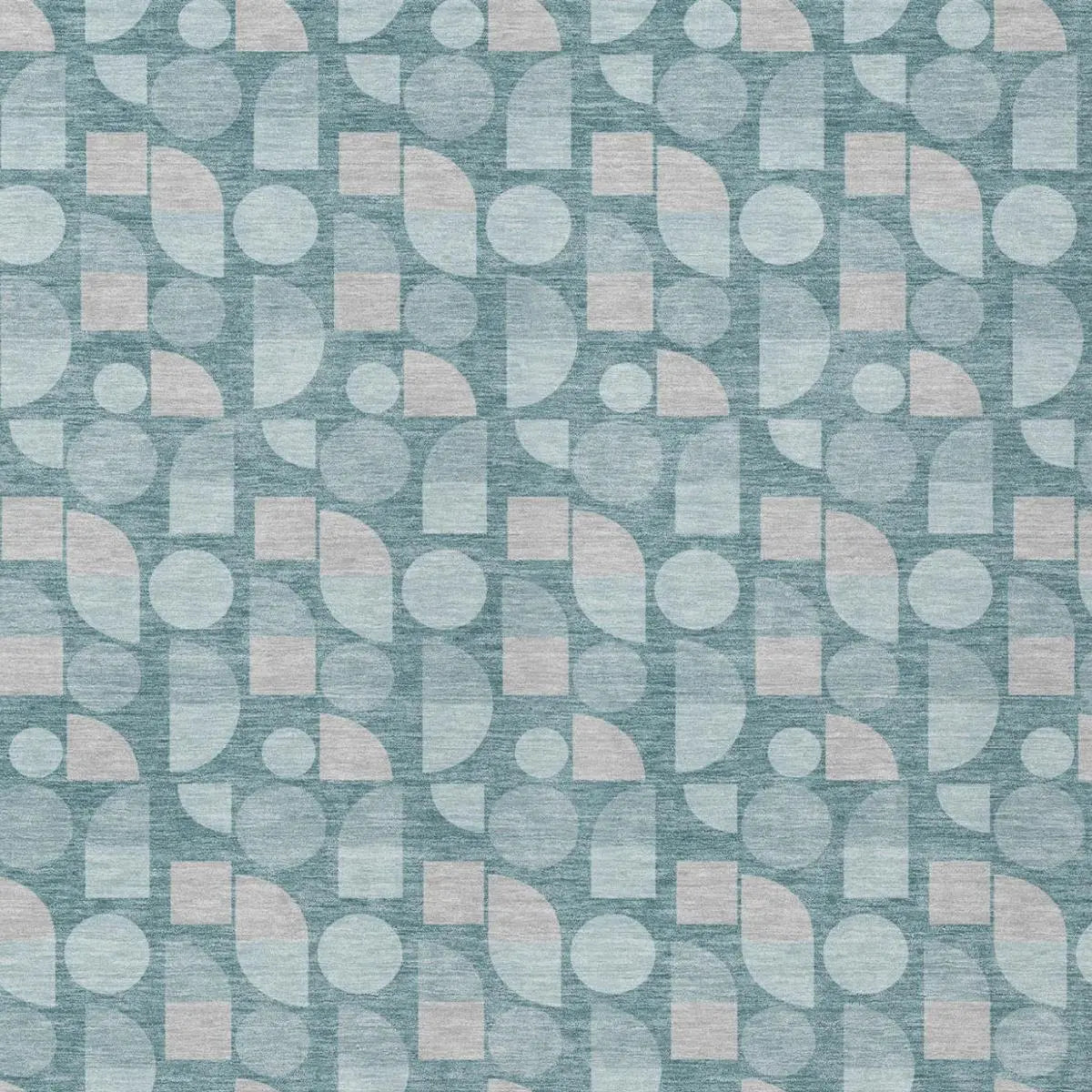 5' X 8' Teal Blue And Silver Geometric Washable Indoor Outdoor Area Rug Homeroots Outdoor