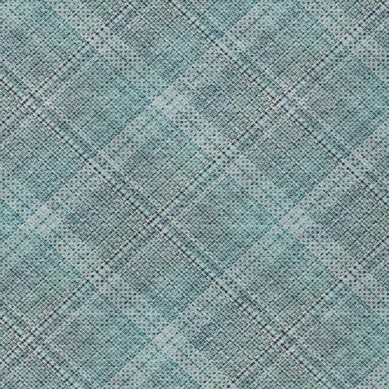 5' X 8' Teal Blue And Silver Plaid Washable Indoor Outdoor Area Rug Homeroots Outdoor