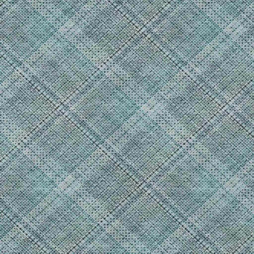 5' X 8' Teal Blue And Silver Plaid Washable Indoor Outdoor Area Rug Homeroots Outdoor