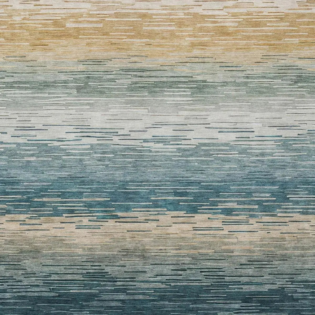 5' X 8' Teal Blue And Silver Striped Washable Indoor Outdoor Area Rug Homeroots Outdoor