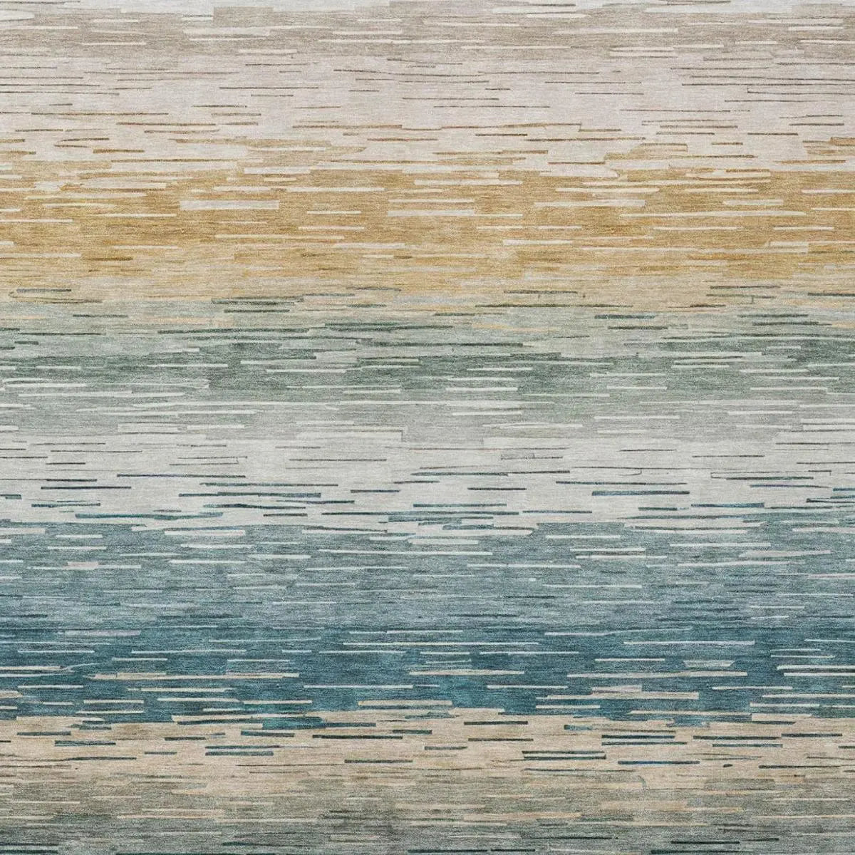 5' X 8' Teal Blue And Silver Striped Washable Indoor Outdoor Area Rug Homeroots Outdoor
