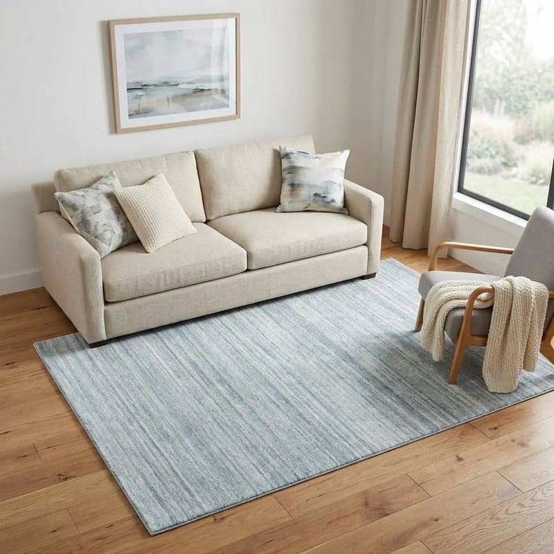 5' X 8' Teal Dark Gray And Ivory Striped Hand Tufted Area Rug Homeroots Home Decor