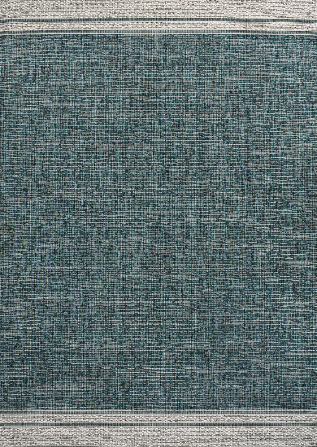 5' X 8' Turquoise And Cream Indoor Outdoor Area Rug - GreatEagleInc