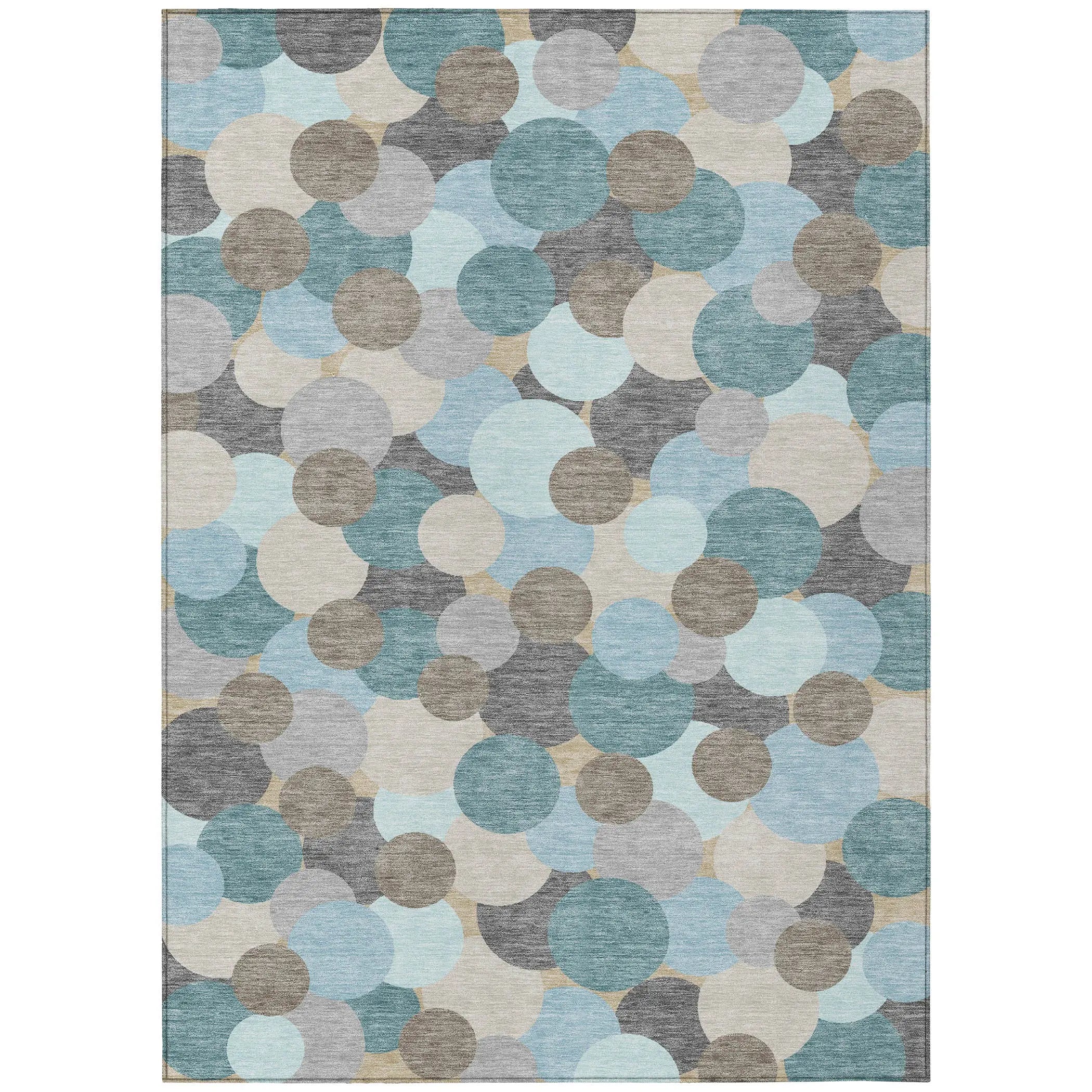 5' X 8' Turquoise And Teal Blue Geometric Washable Indoor Outdoor Area Rug Homeroots Outdoor