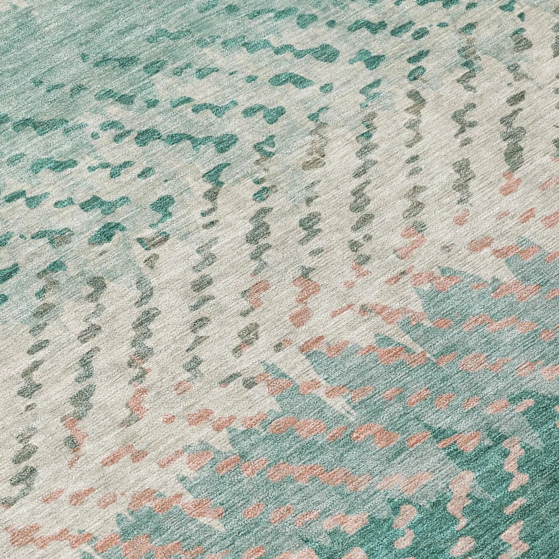 5' X 8' Turquoise And Teal Blue Striped Washable Indoor Outdoor Area Rug Homeroots Outdoor