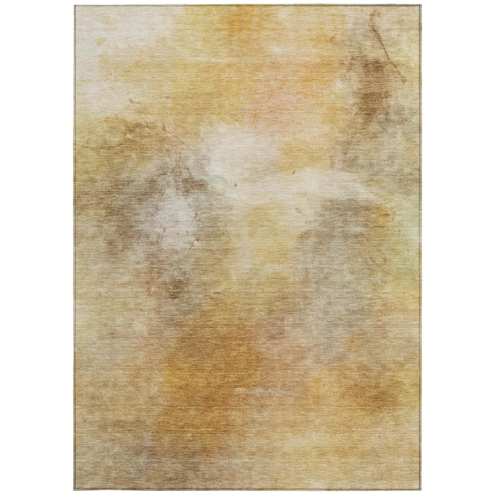 5' X 8' Wheat And Gold Abstract Washable Indoor Outdoor Area Rug Homeroots Outdoor