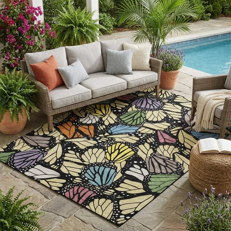 5' X 8' Wheat And Gold Animal Print Washable Indoor Outdoor Area Rug Homeroots Outdoor