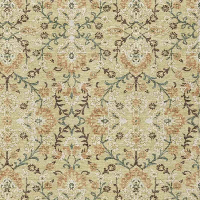 5' X 8' Wheat And Gold Geometric Washable Indoor Outdoor Area Rug Homeroots Outdoor