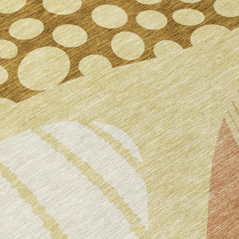 5' X 8' Wheat And Graphite Abstract Washable Indoor Outdoor Area Rug Homeroots Outdoor