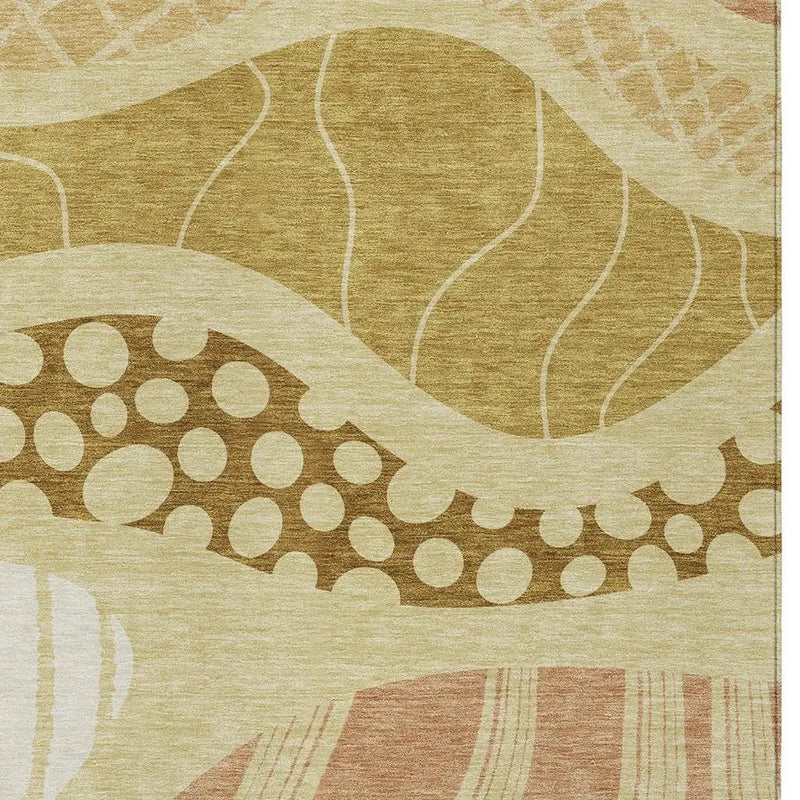 5' X 8' Wheat And Graphite Abstract Washable Indoor Outdoor Area Rug Homeroots Outdoor