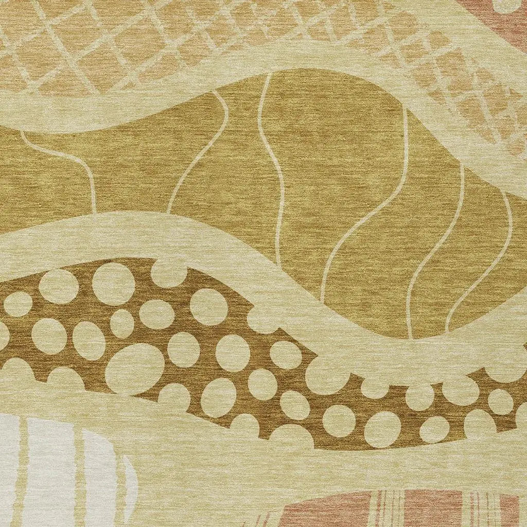 5' X 8' Wheat And Graphite Abstract Washable Indoor Outdoor Area Rug Homeroots Outdoor