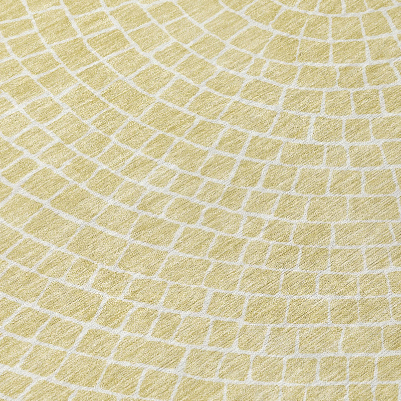 5' X 8' Wheat And Ivory Geometric Washable Indoor Outdoor Area Rug Homeroots Outdoor