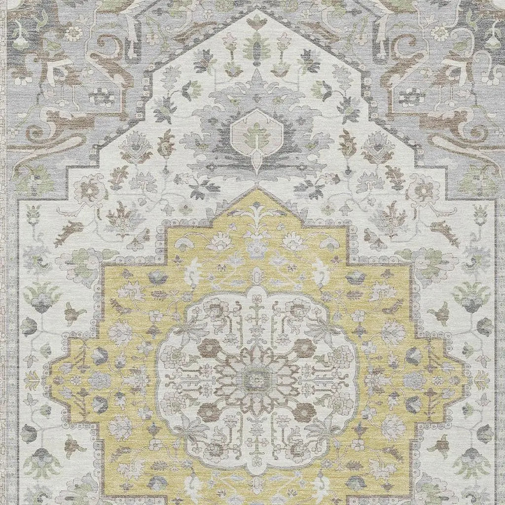 5' X 8' Wheat And Taupe Oriental Washable Indoor Outdoor Area Rug Homeroots Outdoor