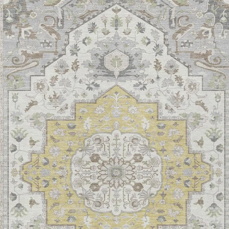 5' X 8' Wheat And Taupe Oriental Washable Indoor Outdoor Area Rug Homeroots Outdoor