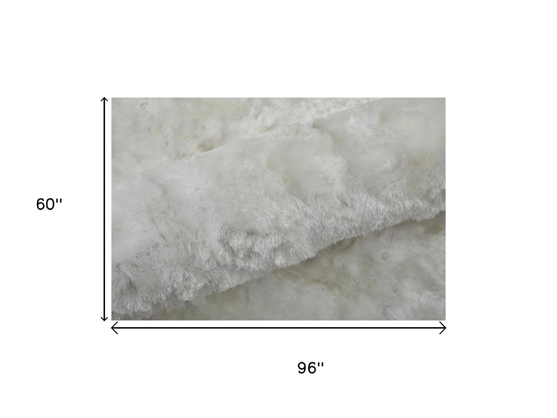 5' X 8' White And Gray Shag Hand Tufted Area Rug Homeroots Home Decor