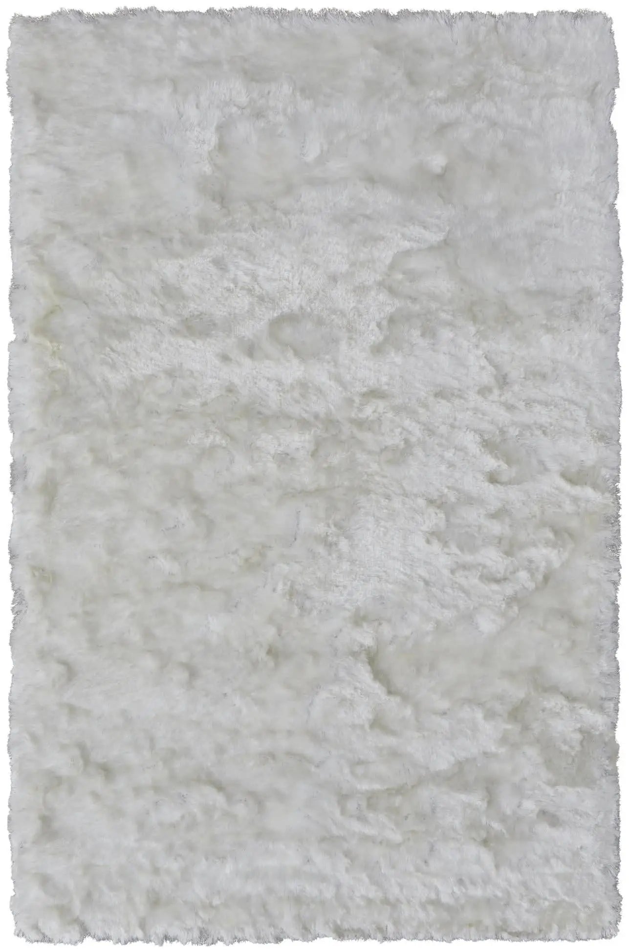 5' X 8' White And Gray Shag Hand Tufted Area Rug Homeroots Home Decor
