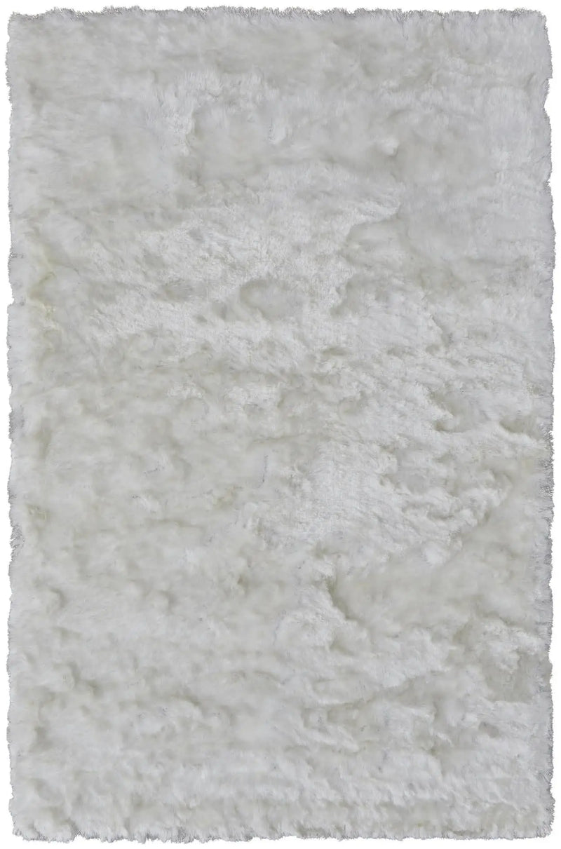5' X 8' White And Gray Shag Hand Tufted Area Rug Homeroots Home Decor