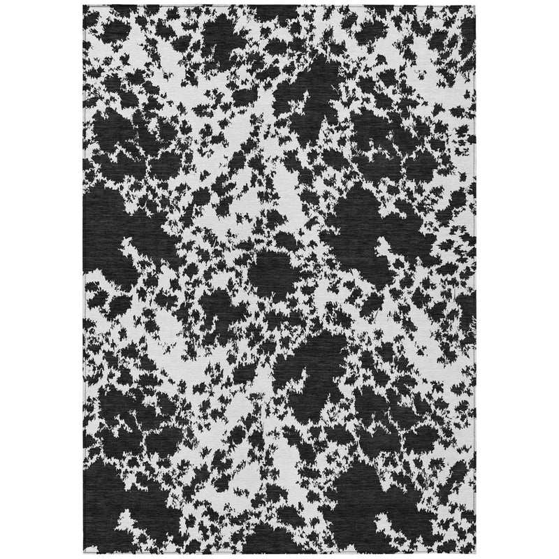 5' X 8' White And Ivory Abstract Washable Indoor Outdoor Area Rug Homeroots Outdoor