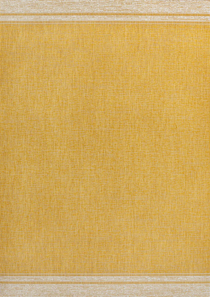 5' X 8' Yellow And Cream Indoor Outdoor Area Rug Homeroots Outdoor