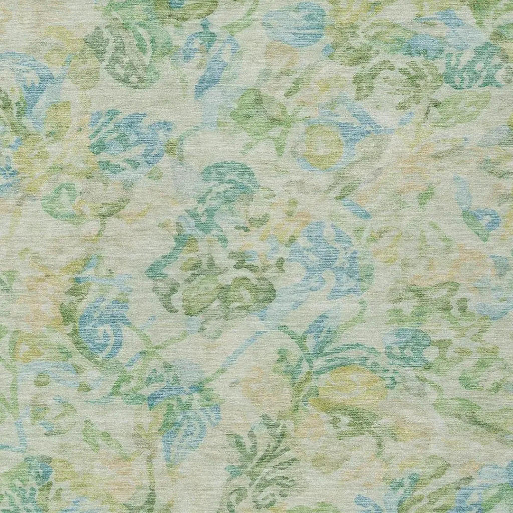 5' X 8' Yellow And Gold Floral Washable Indoor Outdoor Area Rug Homeroots Outdoor