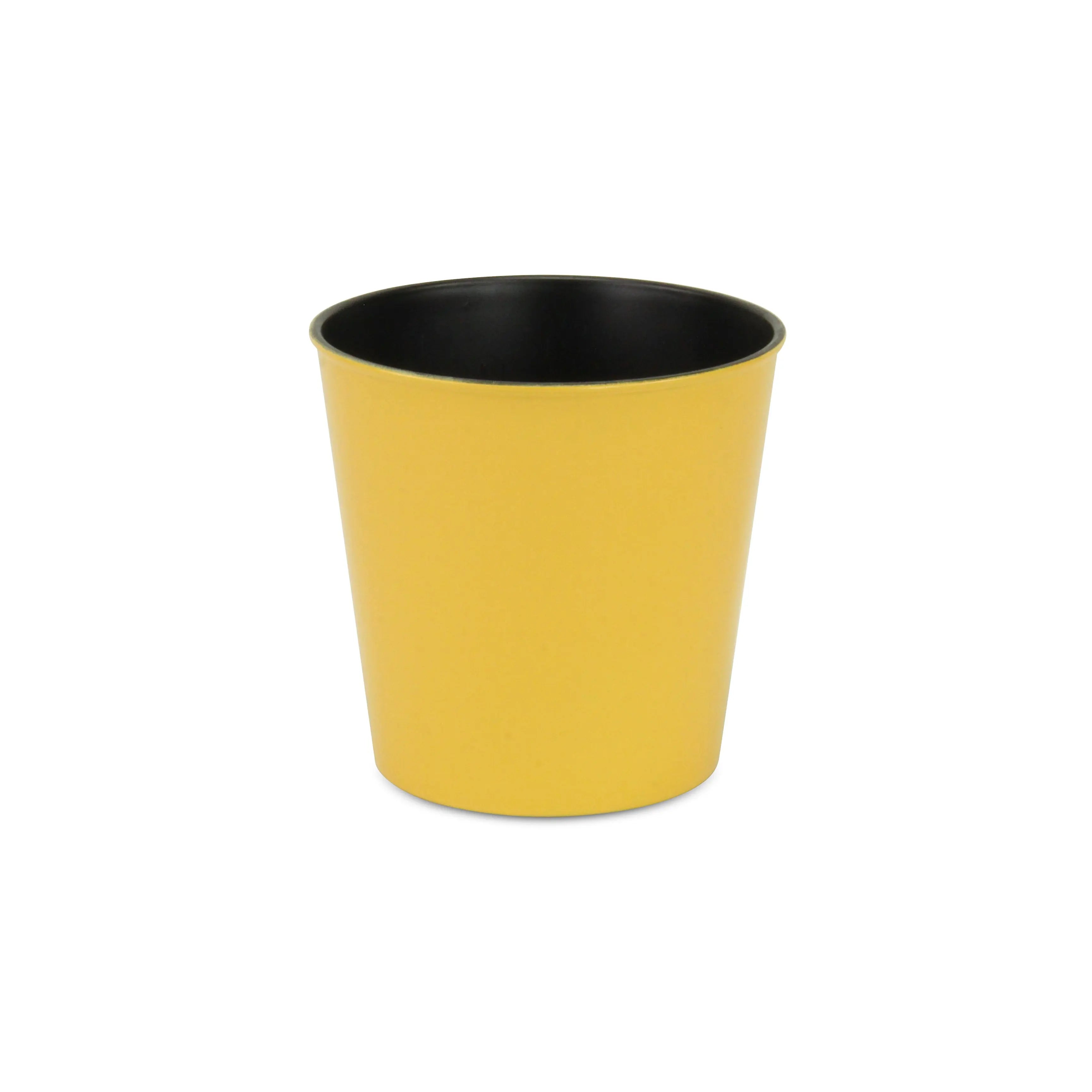 5" Yellow Recycled Plastic Indoor Outdoor Round Pot Planter Homeroots Outdoor