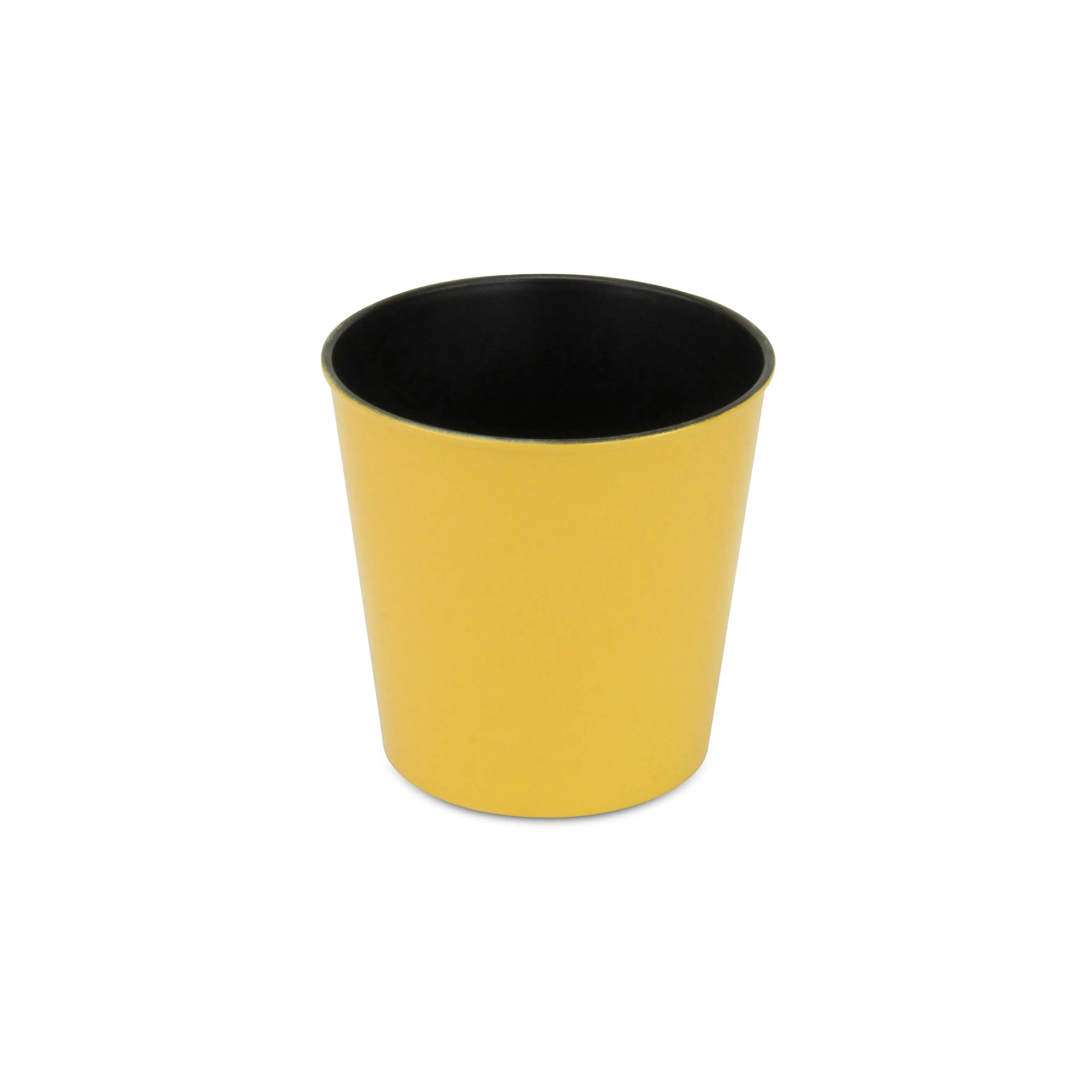 5" Yellow Recycled Plastic Indoor Outdoor Round Pot Planter Homeroots Outdoor