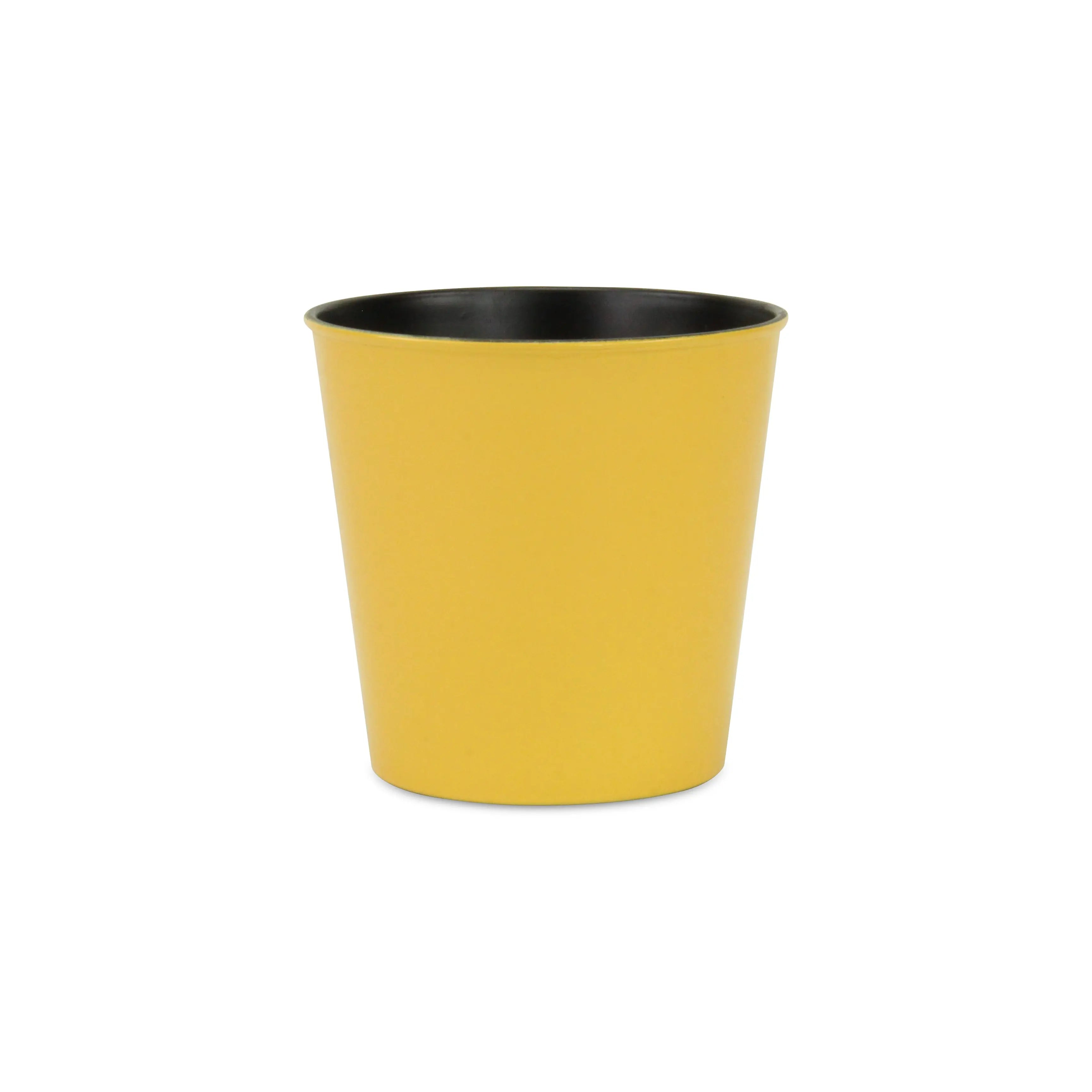5" Yellow Recycled Plastic Indoor Outdoor Round Pot Planter Homeroots Outdoor