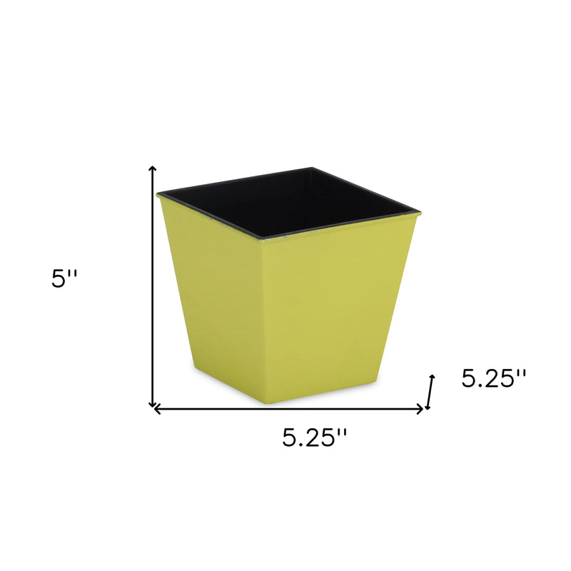 5" Yellow Recycled Plastic Indoor Outdoor Square Pot Planter Homeroots Outdoor