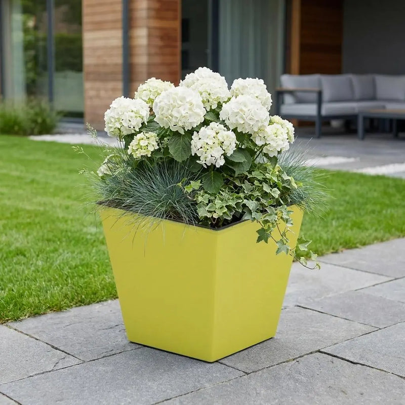 5" Yellow Recycled Plastic Indoor Outdoor Square Pot Planter Homeroots Outdoor