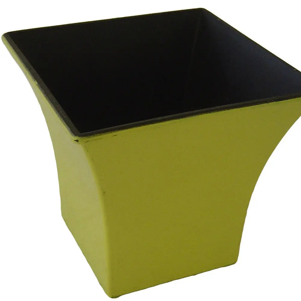 5" Yellow Recycled Plastic Indoor Outdoor Square Pot Planter Homeroots Outdoor