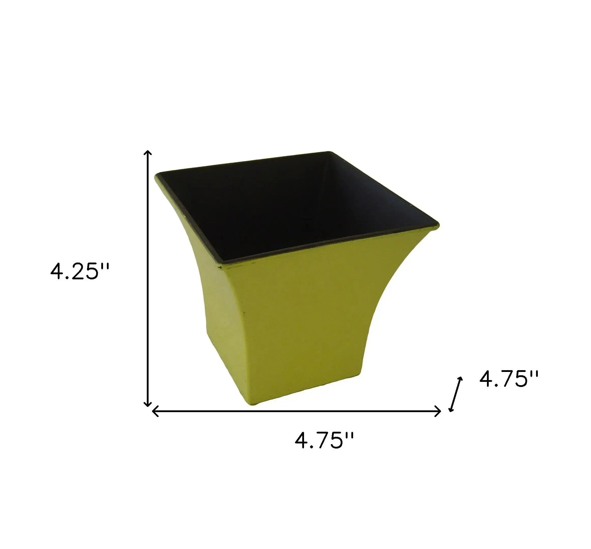 5" Yellow Recycled Plastic Indoor Outdoor Square Pot Planter Homeroots Outdoor