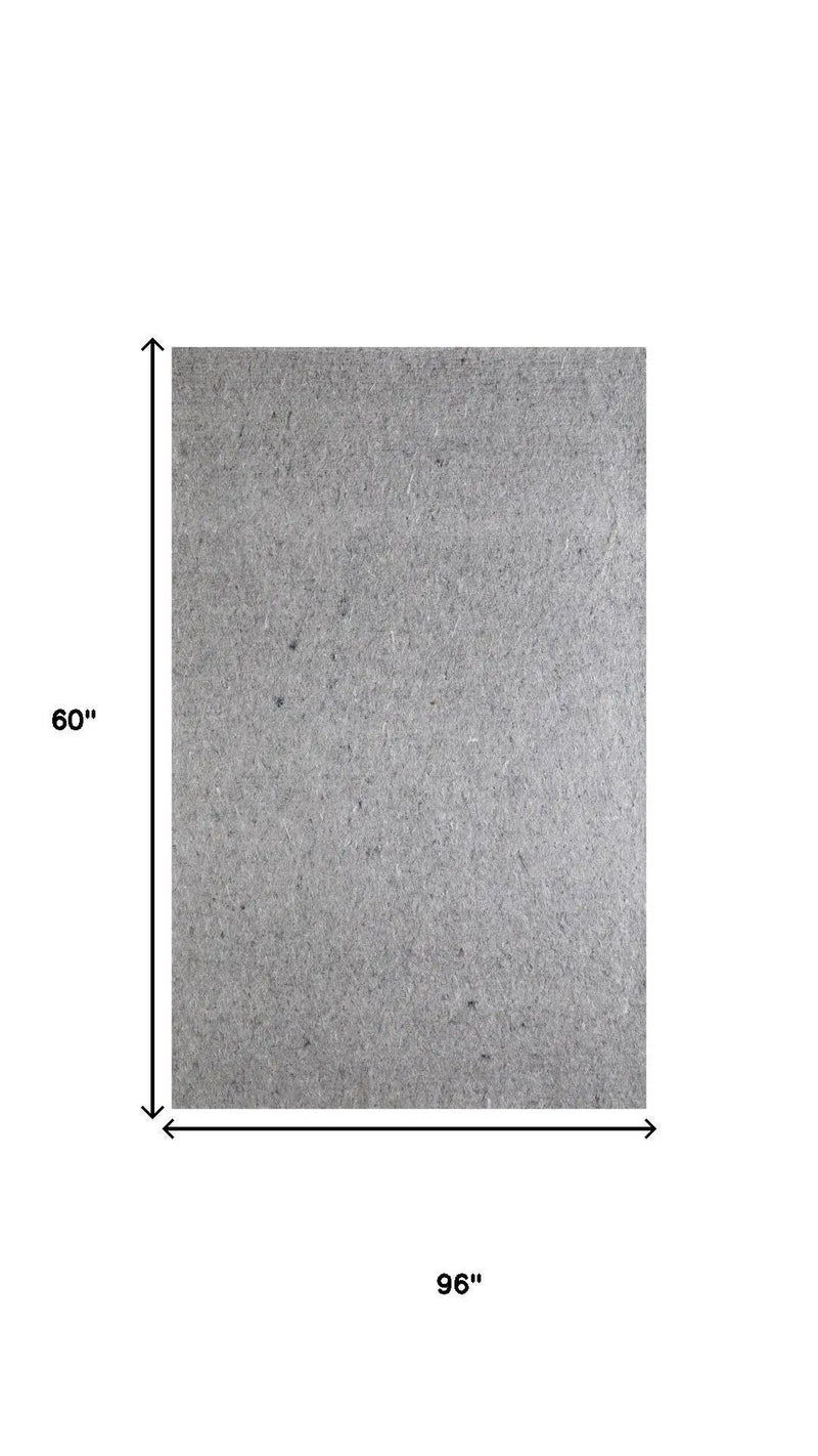 5' x 8' Gray Non Slip Rug Pad Homeroots Home Decor