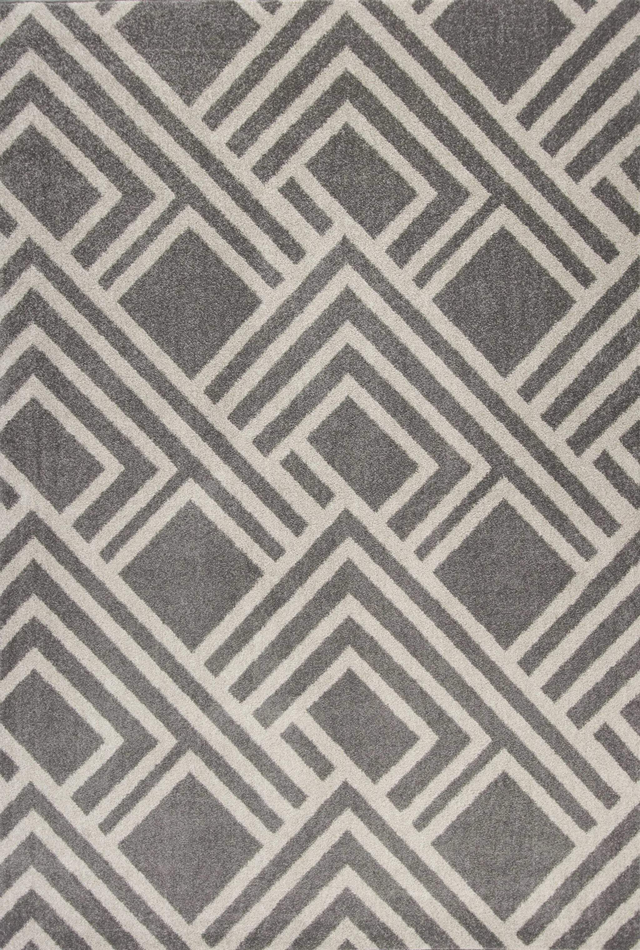 5'X8' Grey Machine Woven Uv Treated Geometric Indoor Outdoor Area Rug Homeroots Outdoor