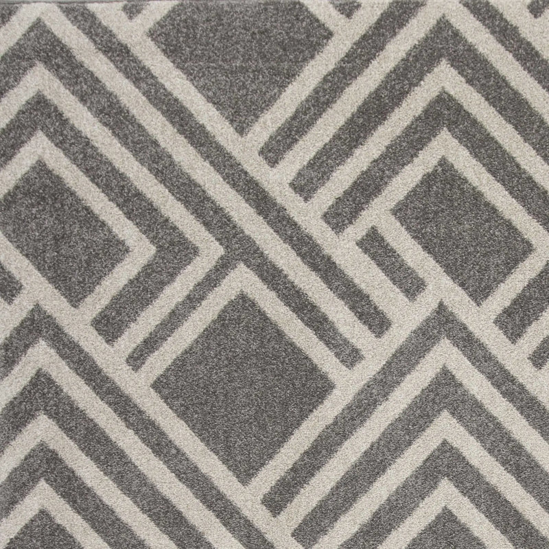 5'X8' Grey Machine Woven Uv Treated Geometric Indoor Outdoor Area Rug Homeroots Outdoor