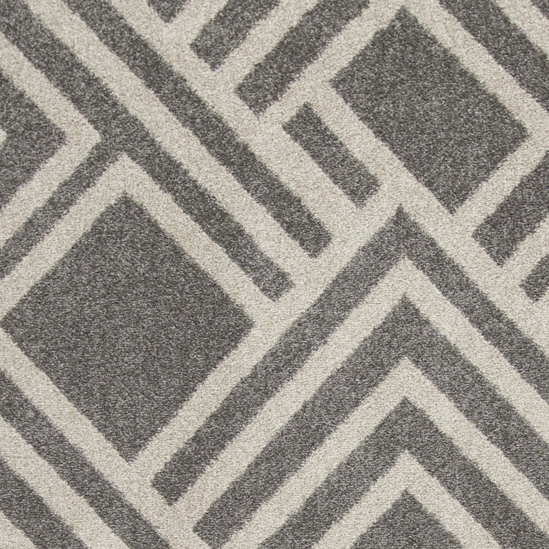5'X8' Grey Machine Woven Uv Treated Geometric Indoor Outdoor Area Rug Homeroots Outdoor