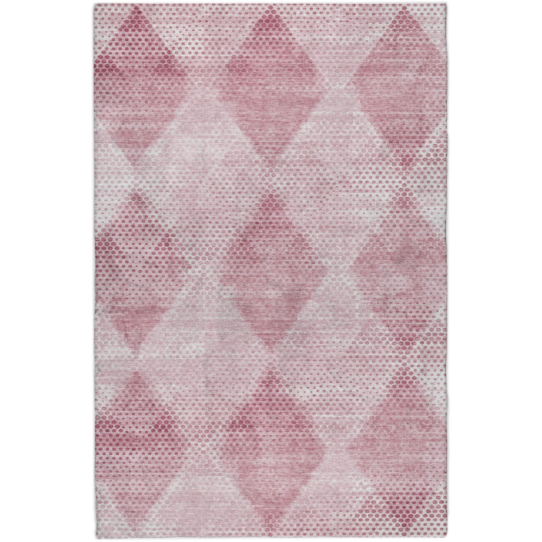 3' X 5' Merlot And Blush Geometric Shag Washable Area Rug With UV Protection - Home & Garden