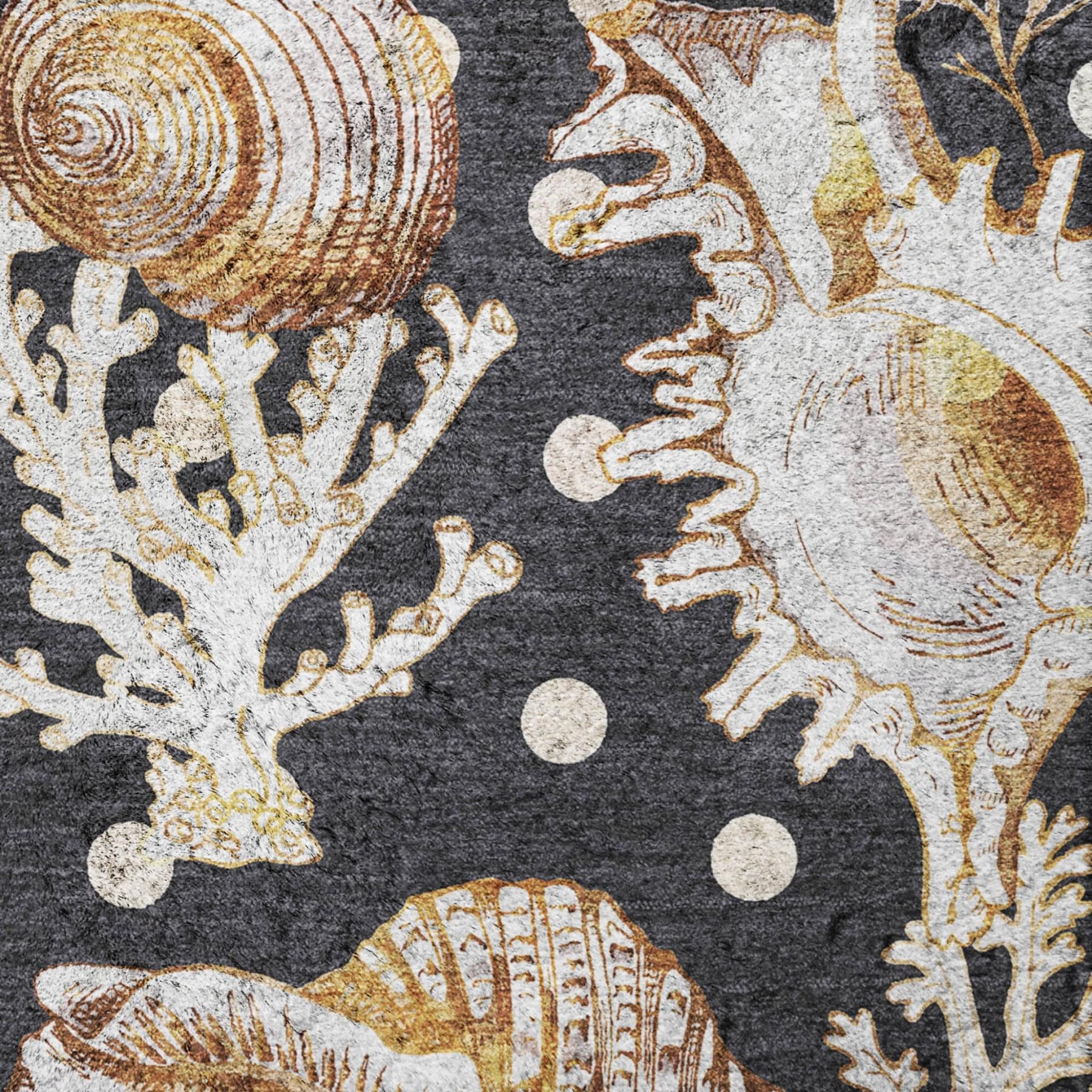 10' X 14' Midnight And Chocolate Animal Print Shag Washable Area Rug With UV Protection - Home & Garden
