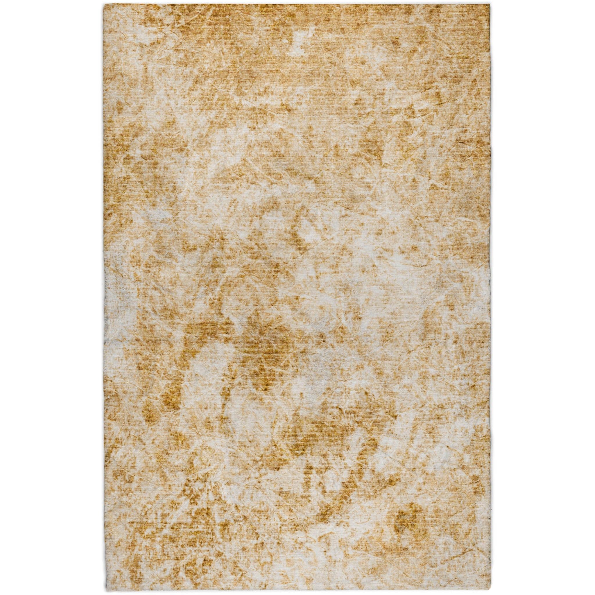 3' X 5' Beige And Ivory Abstract Shag Washable Area Rug With UV Protection - Home & Garden